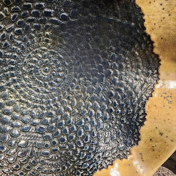 Handmade Ceramic plate with Rustic edge and scale texture. - Picture 4 of 9